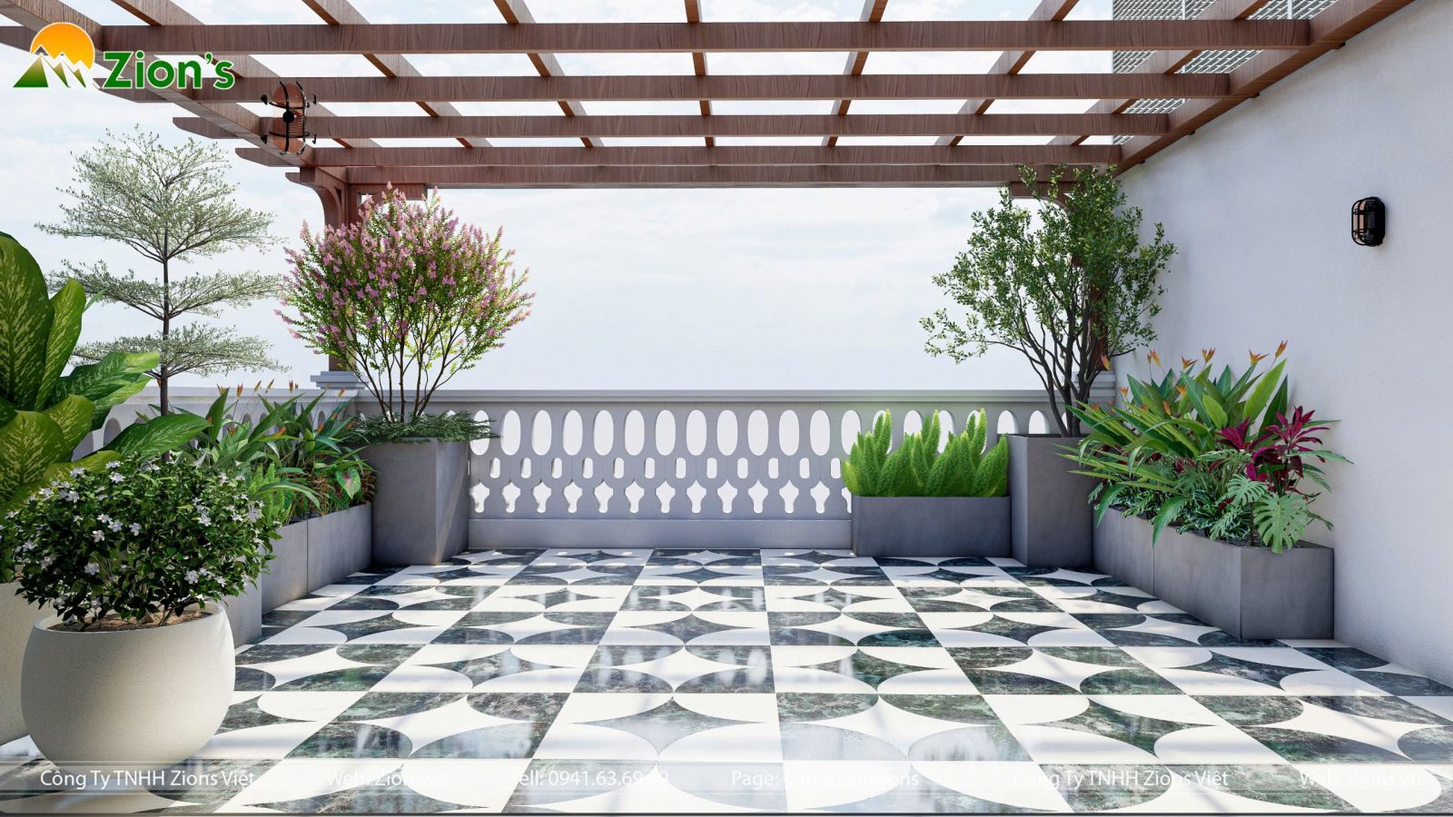 Thiết kế sân vườn biệt thự phong cách nhiệt đới (tropical garden)